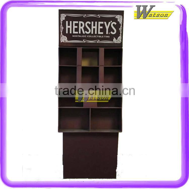 Chocolate compartment cardboard display pop stand