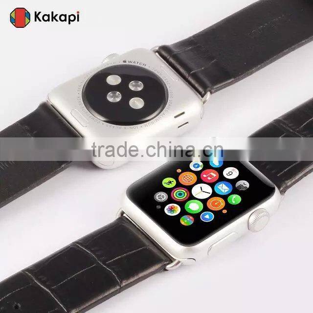 Kakapi Single Buckle Genuine Leather Watch Band Wrist Strap With Watchband Converter For 42MM Apple Watch MT-3910
