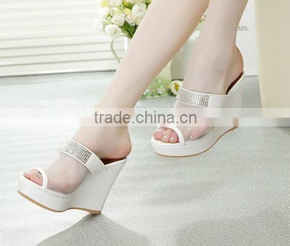 Glitter Fancy Rhinestone White Platform High Heels XT7153