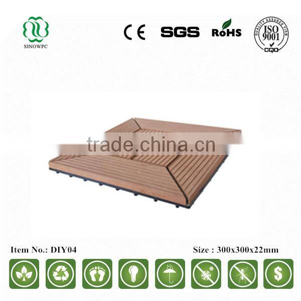 WPC outdoor waterproof interlocking decking tile