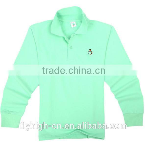 100% Cotton Material Long Sleeve Custom Polo T Shirt for Kids