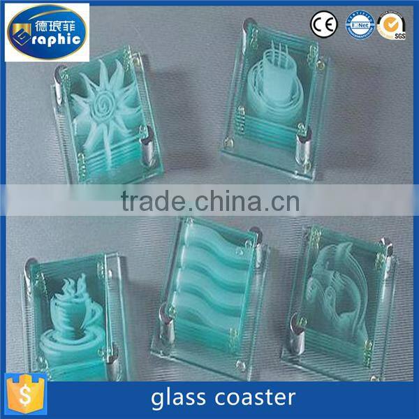 Wholesale unbreakable and recycled gift decorative glass coasters for drink