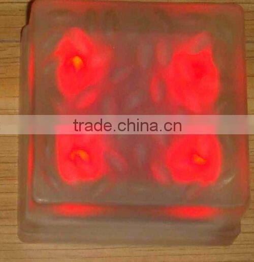Glass Solar Brick Light with white color, solar garden light