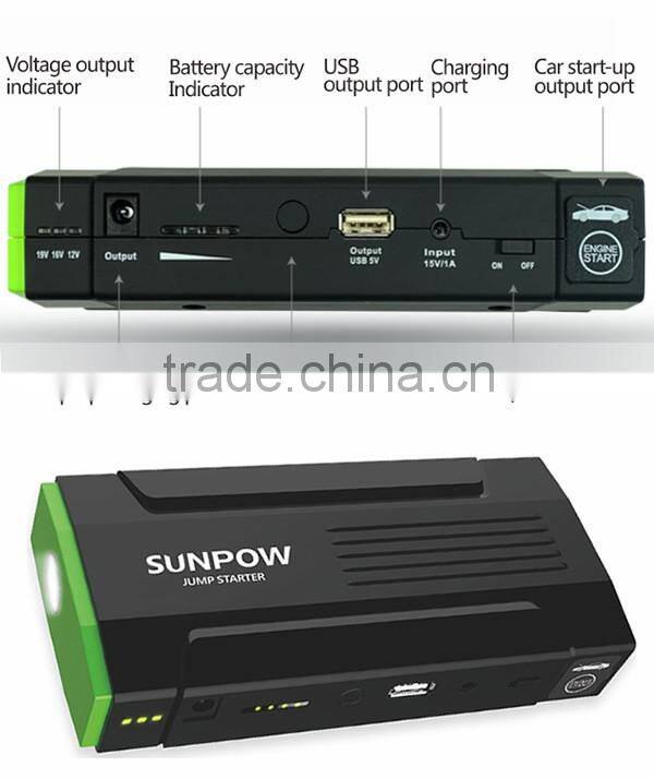 sunpow 12v 13600mah mini and hot-selling Pocket Car Jumper professional car booster