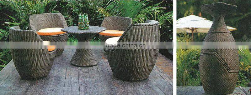 All Weather Proof Coffee Brown 5 piece Outdoor Garden Balcony Aluminum Sling Patio Furniture Round Glass Dining Table Chair Set