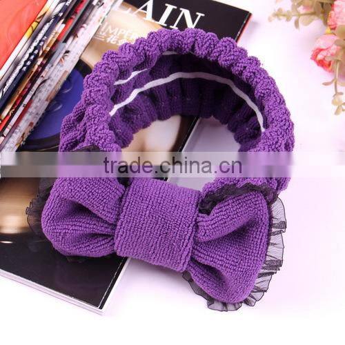 korea styleheadband mircofiber bowknot lace headband for female young girl