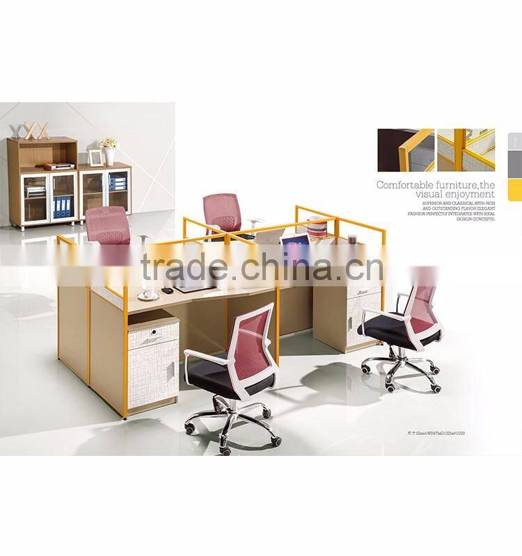 4 seat wooden office workstation cubicle/ office partition/ computer table