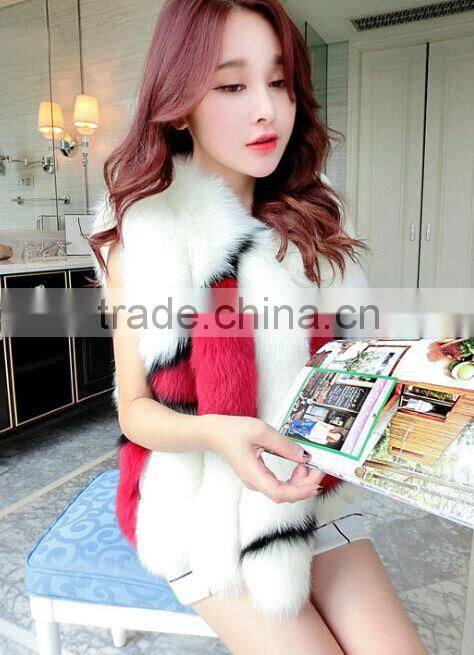 Amazing Design short fur vest / fox fur vest