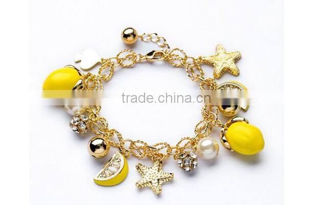 >>New arrival summer crystal fruit jewelry bracelet /