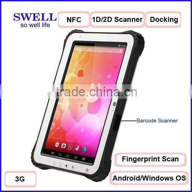 10inch IPS 3G rugged tablet NFC/Fingerprint/Docking/Scanner winds Android two OS tablet pc