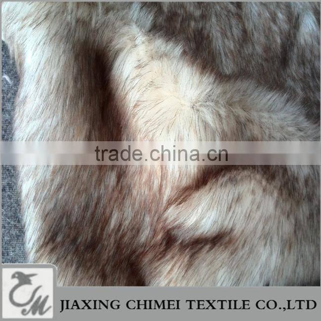 black and khaki mixed color faux fur used for shose lining