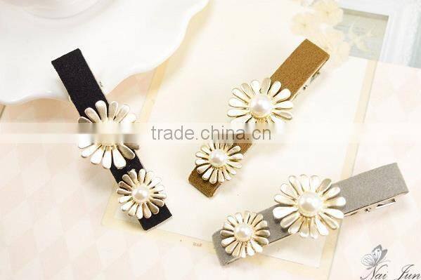fashion lovely decorative flower pearls hair clip hair accessory
