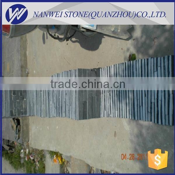 Black color slate tiles for wall and floor