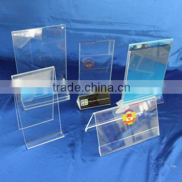 PMMA poster holder for product propaganda, 6x4 inch lucite sign holder display