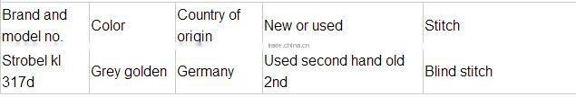 Used Germany strobel blind stitch sewing machine