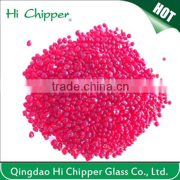 Fireplace decoration colored glass beads