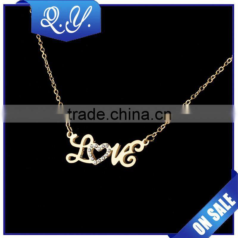 Fashion Necklace 2016 Love Shaped 18K Gold Plated Necklace Wholesale