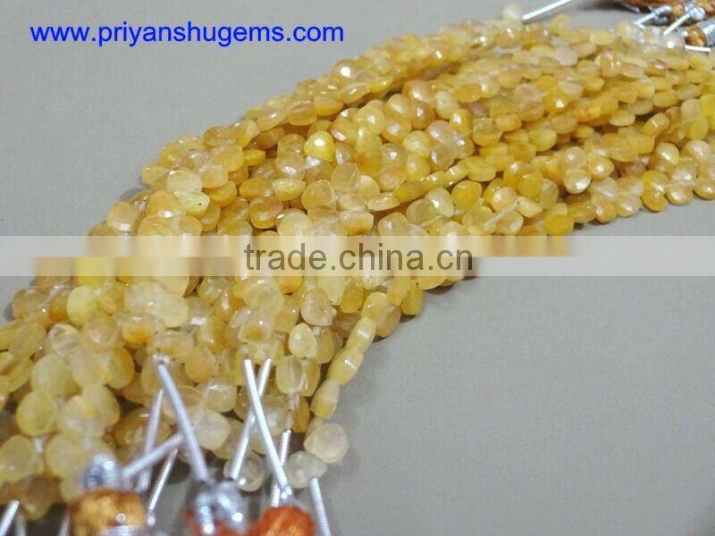 Sunstone Faceted Trillion shape gemstone Straight Drilled