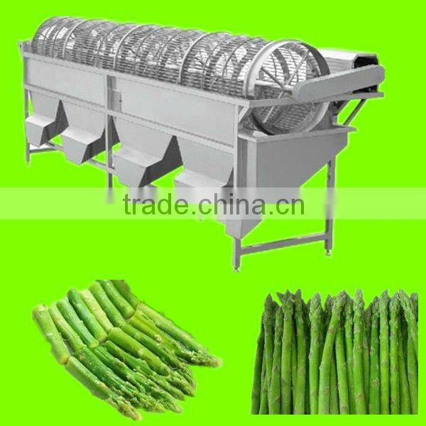 Snipped asparagus grading machine
