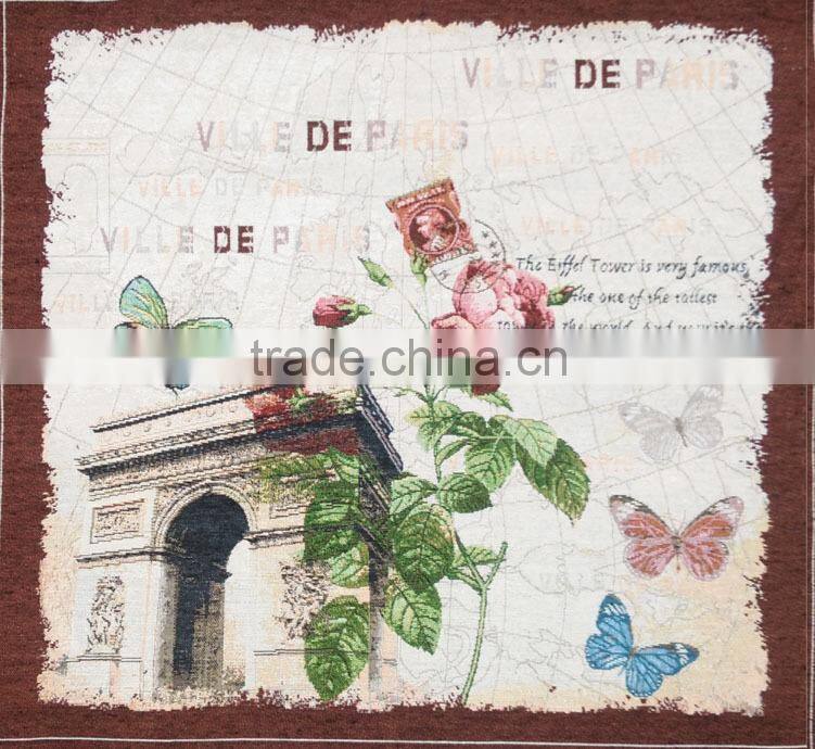 jacquard cushion polycotton cushion for home &hotel decoration &promotion&gift white rose design-37