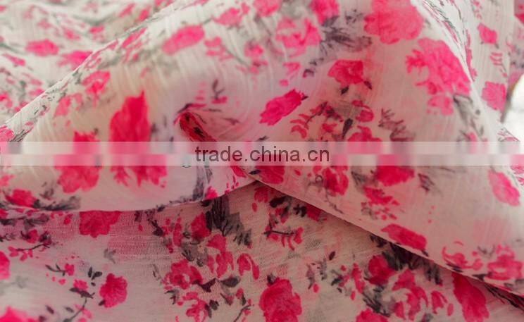 Factory direct sales 50D polyester pleated chiffon fabric for ladys blouses and dresses,scrafts,Garment,wedding dress etc