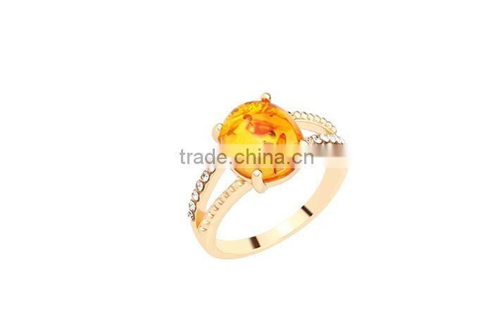 Less than 1 dollar imitation amber jewelry rhinestone gemstone finger ring