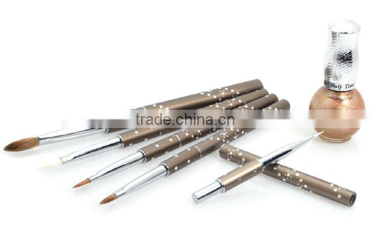 Hot selling grey metal aluminum diamond nail brushes set