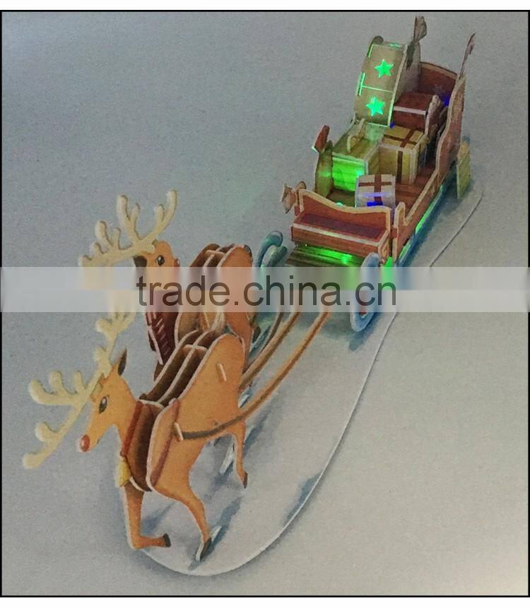 Customized wood/ paper LED Kit 3D Puzzle