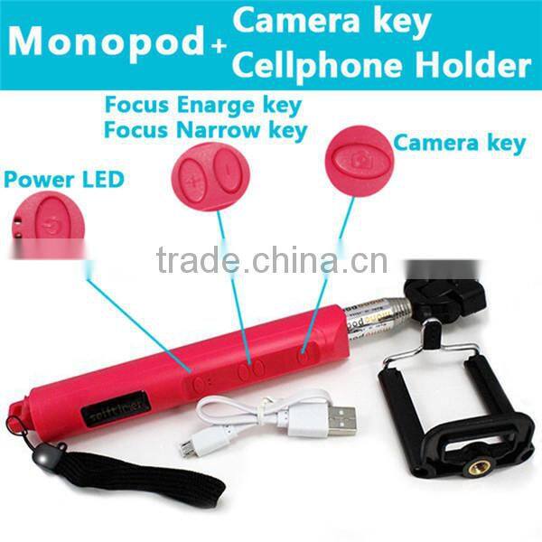 2015 Focusing Available Wireless Bluetooth Remote Control Monopod Self-timer