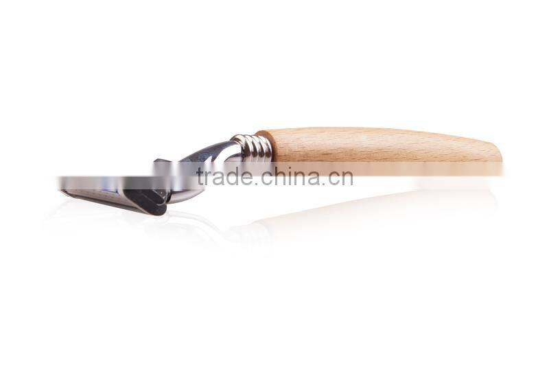 Classical 3blade wooden handle shaving razor