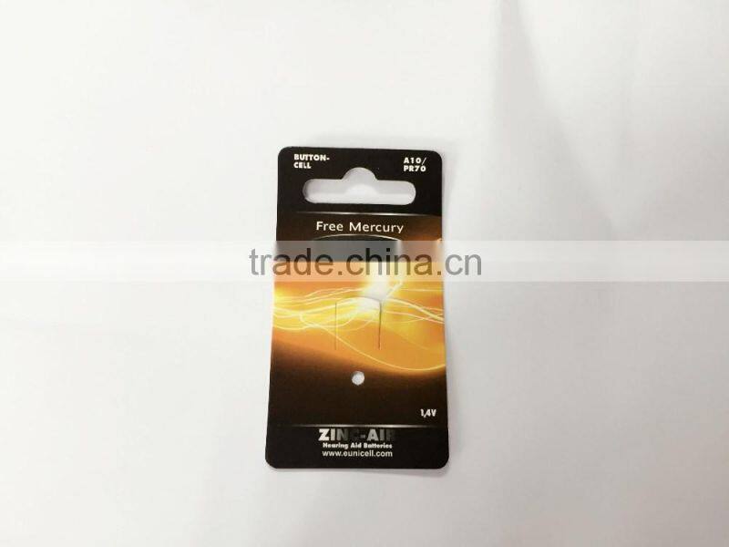 Mecury free A13 A10 A312 A675 1.4v zinc air battery hearing aid battery PR70 1.4V