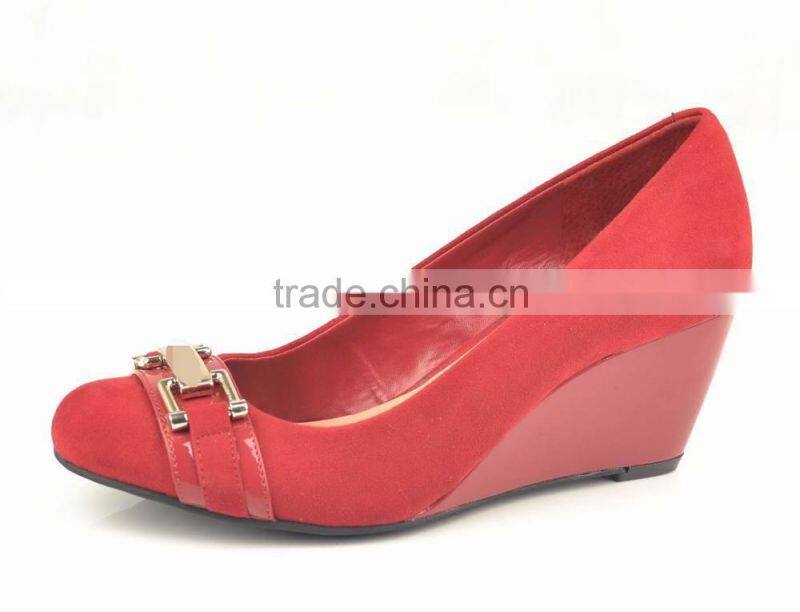 sexy fashion suede leather round toe ladies women wedge shoes 2014