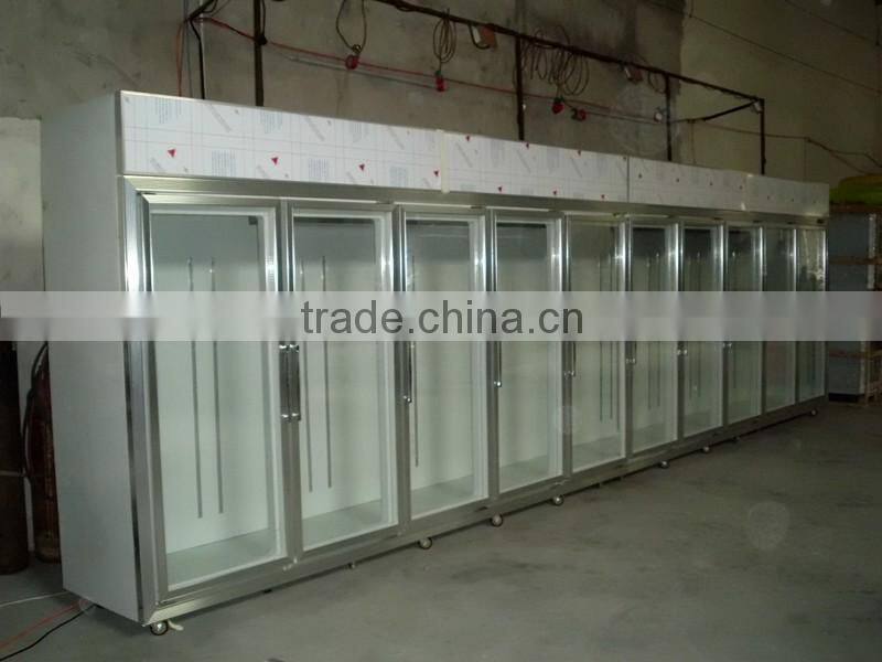 commercial upright beverage display cooler for supermarket