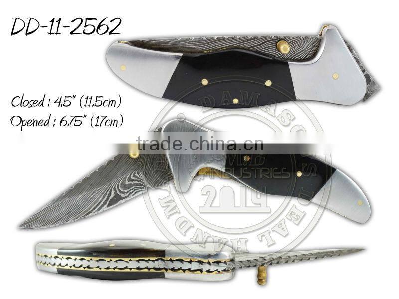 Damascus Steel Folding Knife DD-11-2560