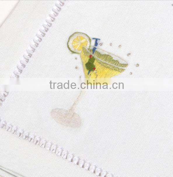 hand embroidery cocktail napkin