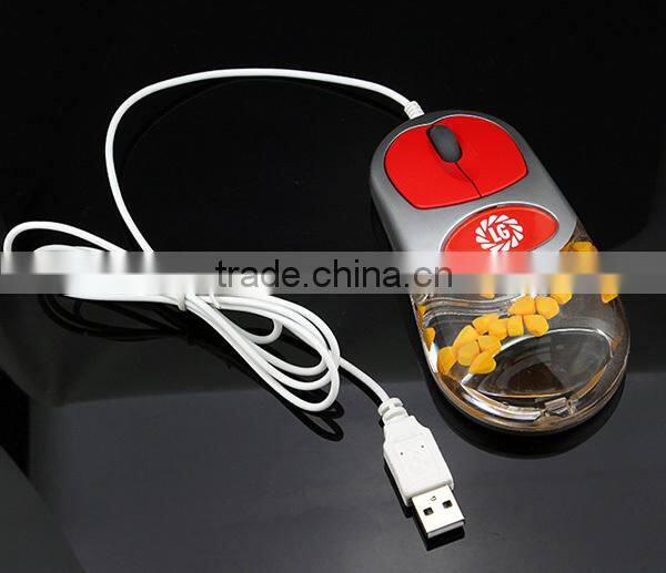 usb wired computer mouse with aqua and floater inside