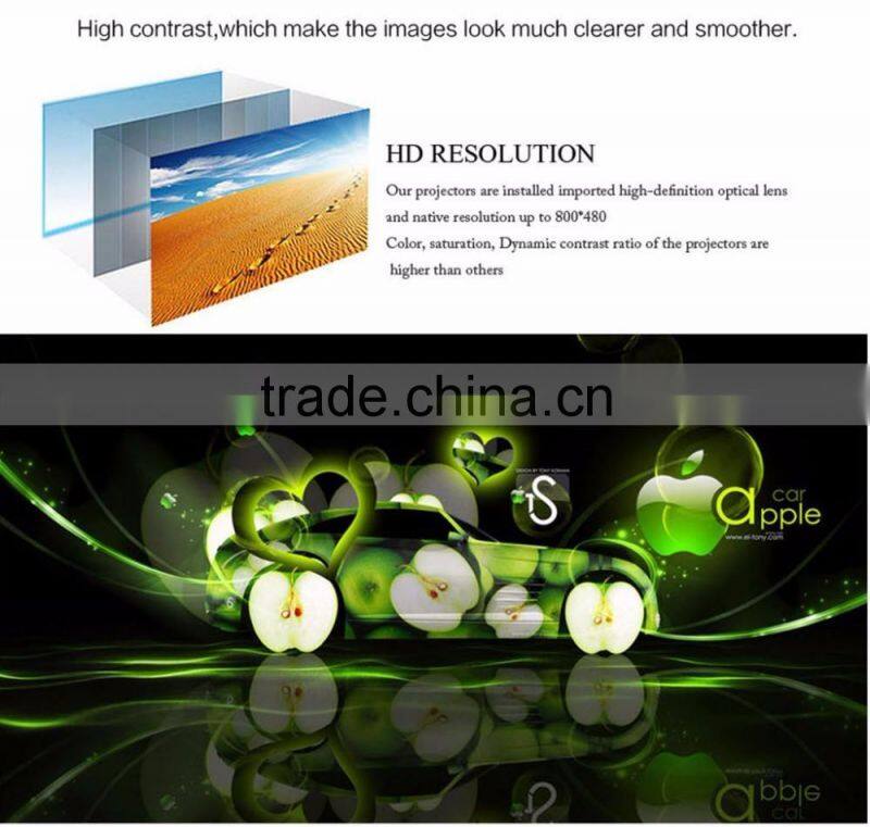 New Arrive 800 Lumens Portable Multimedia 800*480 Native Resolution 4 Inch LCD Full HD Digital LED Projector Home Theater