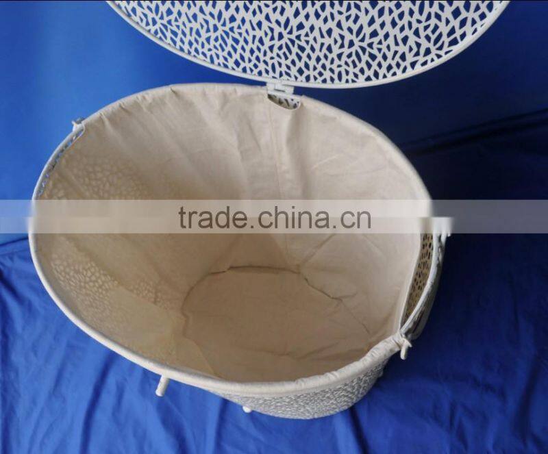 S/2 Round Metal Laundry Hamper