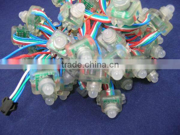 12mm WS2801 pixel rgb module led light,DC5V input,waterproof IP68;50pcs a string,Square Shape