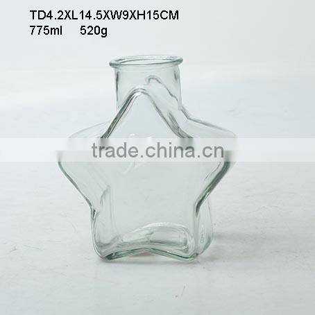 Glass Star Bottle with Cork