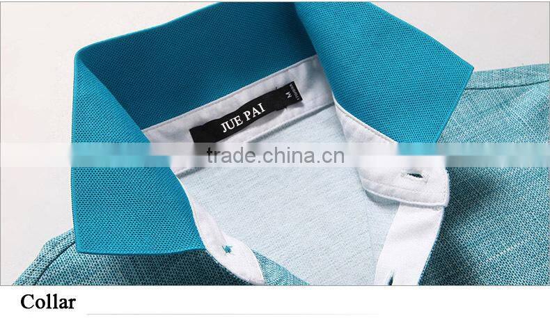 Linen Cotton Custom Fit Contrast Collar Men's Polo shirts