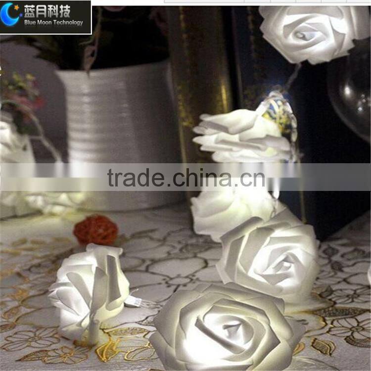 Hot selling white color led rose flower string light