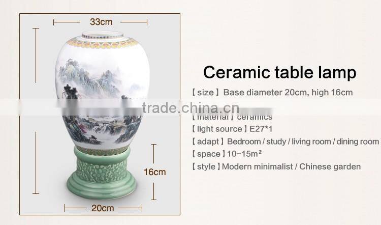 Wooden porcelain led vintage table light table lamp home decor light table