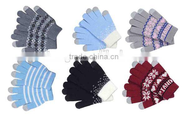 2014 promotional free sample warm touch screen glove