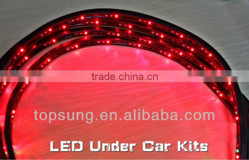 4pc set 7 color Undercar Lights RGB Under car Neon Light Kit w/ Wireless Remote controller (48"x2 + 36" x2) Under car Neon Light