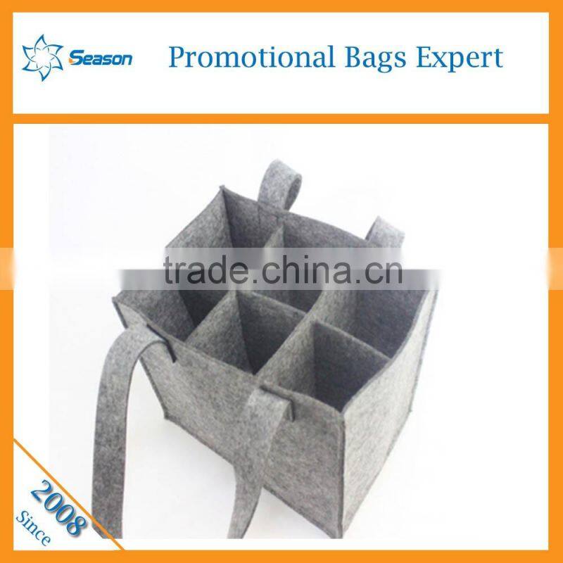 China Factory Direct Selling Portable felt wine bag for 6 bottles