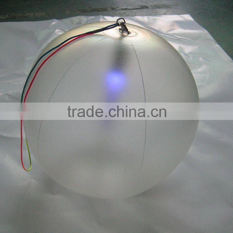 colorful inflatable light-up beach ball in blue red green