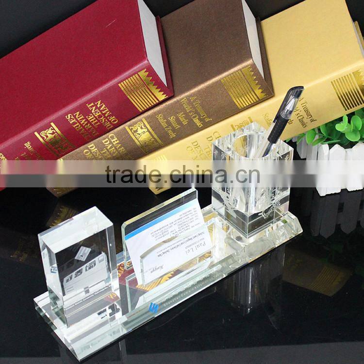 hot sale crystal glass office stationery items use list