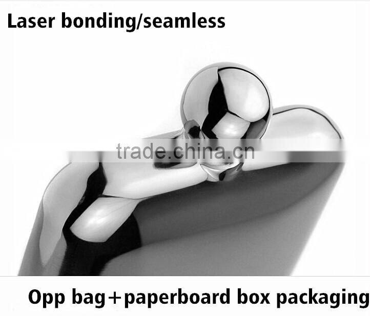 Laser welding 6oz stainless steel hip flask/hot selling 6oz seamless welding hip flask for promotion