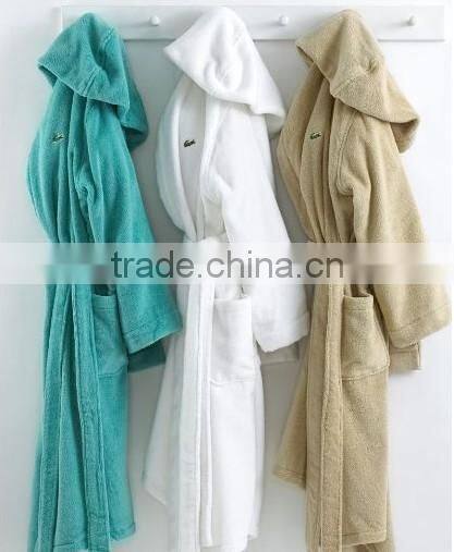 HLHT exporting standard new design white hotel bathrobes